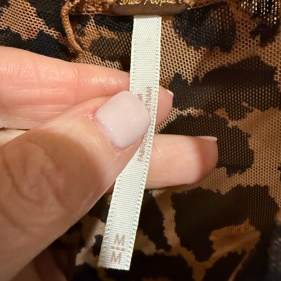 Free People Leopard Print Long Sleeve mock neck mesh top - Picture 5 of 5